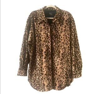 Dennis Brasso soft leopard print oversized shirt jacket xxl